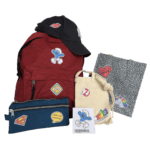 Print on Demand FABric Stickers on a selction of textile products.